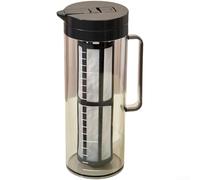 Brocca per acqua fredda da 1,8 l, con coperchio ribaltabile e colino, brocca in plastica sottile per riporre la porta del frigorifero, macchina per il tè freddo, nero (B)