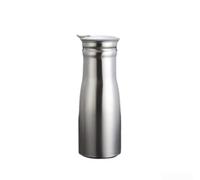Brocca per acqua in acciaio inossidabile da 1000 ml con coperchio filtrante per tè freddo, caffè, latte, caraffa da cucina bianca e nera (grigio)