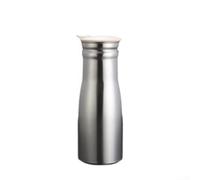 Brocca per acqua in acciaio inossidabile da 1000 ml con coperchio filtrante per tè freddo, caffè, latte, caraffa da cucina bianca e nera (bianco)