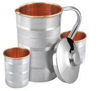 Brocca per acqua in acciaio rame Silvertouch con 2 benefici per la salute in ...
