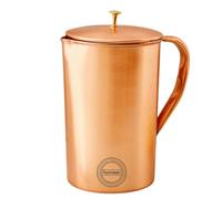 Brocca per acqua potabile in rame puro per i benefici per la salute dell'Ayurveda Brocca tradizionale in rame per bere 1,5 litri 50,7 once (semplice)