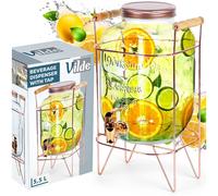 Brocca per bevande con rubinetto e supporto, rubinetto per bevande, acqua, limon