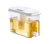Brocca per bevande trasparente da 4 litri con beccuccio Easy-Flow, server per bevande per tè freddo e infusi frutta, rubinetto antigoccia