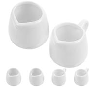 Brocca per Latte Elegante 6 Pezzi in Ceramica, Manico Rotonda | Capacità Moderata, Facile da Pulire, Uso Versatile, Finitura Curata, Stile Semplice e Bello