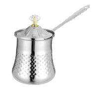 Brocca per latte in acciaio inox da 200 ml con coperchio per arte del caffè | Realizzata in acciaio inossidabile 304, questa lattiera da 200 ml con coperchio offre una lunga durata per l'uso quotidiano