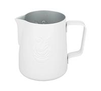 Brocca per Latte Schiumato 380ml in Acciaio Inox 304 con Beccuccio a Punta - Resistente e Anti - Ruggine, Ideale per Caffè, Latte Art e Uso Professionale e Domestico (Bianca)