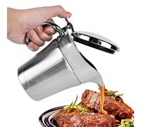 Brocca per salsa in acciaio inox termica, salsiera con coperchio isolamento termico, thermo 500ml, pentola a doppia parete, ideale per cena, ringraziamento, sugo, crema, crema pasticcera.