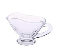 Brocca per salsa in ceramica, Salsa for latte brocca ristorante casa salsiera condimento ciotola da portata con manico tazza for salsa dessert in vetro trasparente(10.5cm)