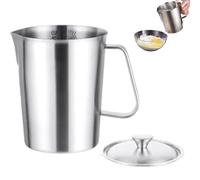 Brocca per schiuma di latte in acciaio inossidabile da 1500 ml con coperchio, tazza per montalatte per caffè espresso 304 addensata con segni di misurazione per uso domestico in cucina, tazze