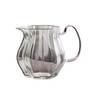 Brocca Per Schiumare Il Latte 2 pezzi caffè latte art tazza da tè set accessorio brocca, piccola, tazze for schiumare il, creativo trasparente(Pink Handle)