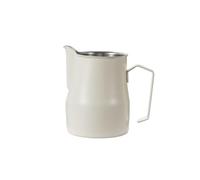 Brocca professionale per schiumalatte in acciaio inossidabile 304, beccuccio a forma di gru, texture modellata, ideale per caffè e latte art (bianco, piccolo)