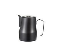 Brocca professionale per schiumalatte in acciaio inossidabile 304, beccuccio a forma di gru, texture modellata, ideale per caffè e latte art (nero, piccolo)