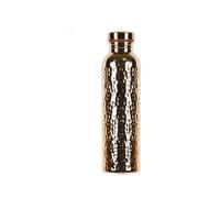 Brocca Rame Martellato Bottiglia d'acqua in rame elettrolitico in acciaio inossidabile da 800 ml Coperchio aperto con un clic sportiva motivo a martello(B)