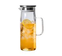 Brocca resistente agli urti, robusta bottiglia d'acqua in vetro con coperchio a prova di perdite, per servire succhi di frutta, vino e bevande fatte a mano, brocche trasparenti per acqua