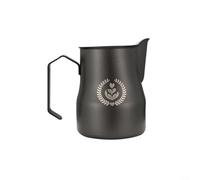 Brocca schiumalatte in acciaio inox, 350 ml, 450 ml, per latte espresso, con manico ergonomico e beccuccio preciso (350 ml, nero)