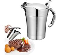 Brocca termica per salsa isolata in acciaio inox 304 Brocca per salsa a doppia parete Brocca per salsa in barca da servire (L, 750ml)