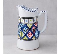 Brocca tunisina in ceramica decorata a mano - Altezza 22 cm, diametro 9 cm - Stile mediterraneo 3110251702 Marocco Turchia Etnico del Mondo