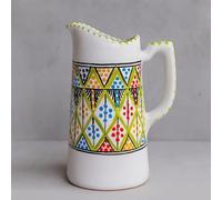 Brocca tunisina in ceramica decorata a mano - Altezza 22 cm, diametro 9 cm - Stile mediterraneo 3110251700 Marocco Turchia Etnico del Mondo