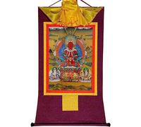 Broccato tibetano da appendere alla parete, arazzo buddista, Amitayus, arazzo del Buddha con pergamena (viola piccolo (35 cm*27 cm))