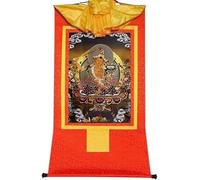Broccato tibetano da appendere alla parete, Manjusri, Buddha della saggezza, pittura tibetana Thangka, arazzo del Buddha con pergamena (rosso piccolo (35 cm*27 cm))