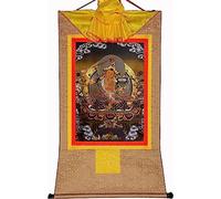 Broccato tibetano da appendere alla parete, Manjusri, Buddha della saggezza, pittura tibetana Thangka, arazzo del Buddha con pergamena (nero piccolo (35 cm*27 cm))