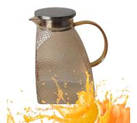 Brocche in con manico e coperchio | stile martellato per succo, grande caraffa da 1,5 l per porta del frigorifero, bevande fredde succhi di latte, feste di compleanno