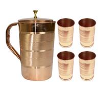 Brocche Silvertouch fatte a mano brocca acqua rame 4 bicchieri benefici per...