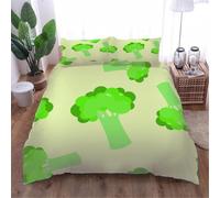 Broccoli Dipinti Set Copripiumino una Piazza e Mezza 200x200 Stampa 3D Biancheria da Letto Piante Microfibra Copripiumino a Tre Pezzi con Cerniera + 2 Federe 50x80 cm k.3763