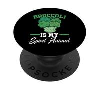Broccoli è il mio spirito Animale Vegano Vegetariano Vegetariano PopSockets PopGrip Adesivo