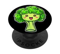 Broccoli Head Smile Happy Veggie Super Green PopSockets PopGrip Adesivo