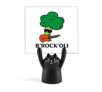 Broccoli Music Guitar Performance Memo Holder Cartoon Black Cat Stand Decorazione