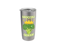 Broccoli Queen Broccoholic Broccoli Lover Vegetariano Vegano Bicchiere termico in acciaio inox doppia parete