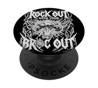 Broccoli Rock Out Vegan Divertente Slogan Musica PopSockets PopGrip Adesivo