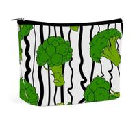 Broccoli Vegetale Vegano Borsa Cosmetica da Viaggio Borse per Il Trucco Sacchetto in Pelle Organizer Astuccio per Penne Contenitore per Matite