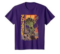 Broccozilla Broccoli Mostro Giapponese Kaiju Divertente Broccoli Maglietta
