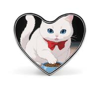 Broche de botón con forma de corazón de gatito, insignias de botón novedosas, exquisitos prendedores de solapa con forma de corazón de aleación de aluminio para vestidos, bolsos, accesorios y regalo