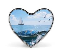 Broche de botón de marina, broche de corazón de moda, insignias de botón novedosas, exquisitos pines de solapa con forma de corazón de aleación de aluminio para vestidos, bolsos, accesorios y regalo
