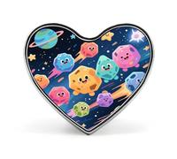 Broche de botón de meteorito espacial, broche de corazón de moda, novedoso, exquisito broche de solapa de aleación de aluminio con forma de corazón para vestidos, bolsos, accesorios y regalos.