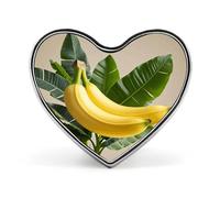 Broche de botón de plátano con forma de corazón, insignias de botón novedosas, exquisitos alfileres de solapa con forma de corazón de aleación de aluminio para vestidos, bolsos, accesorios y regalos