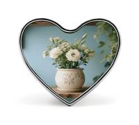Broche de botón floral pastel con forma de corazón, insignias de botón novedosas, exquisitos alfileres de solapa con forma de corazón de aleación de aluminio para vestidos, bolsos, accesorios y rega