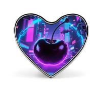 Broche de cereza negra con forma de corazón, insignia de botón de moda, exquisitos alfileres de solapa de aleación de aluminio con forma de corazón para vestidos, bolsos, accesorios y regalos.