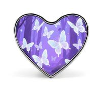 Broche de mariposa con forma de corazón, insignia de botón novedosa, exquisita aleación de aluminio, con forma de corazón, para vestidos, bolsos, accesorios y regalos.
