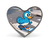 Broche de pato con forma de corazón, diseño de pato, de aleación de aluminio, ideal para vestidos, bolsos, accesorios y regalos.