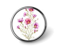 Broche redondo con forma de ramita de flores silvestres para hombre y mujer, insignia de moda, alfiler para cuello, vestido, chaqueta, mochila, accesorios