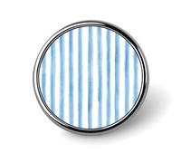 Broche redondo con rayas azules pastel suaves de acuarela para hombre y mujer, insignia de moda, alfiler para cuello, vestido, chaqueta, mochila, accesorios.