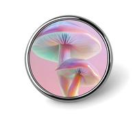 Broche redondo iridiscente con diseño de setas de la paz, color arcoíris pastel, para hombre y mujer, insignia de moda, alfiler para cuello, vestido, chaqueta, mochila, accesorios.