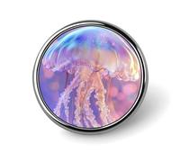 Broche redondo iridiscente de color arcoíris pastel de medusa para hombres y mujeres, insignia de moda, alfiler para cuello, vestido, chaqueta, mochila, accesorios