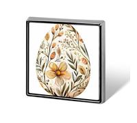 Broches y alfileres unisex con diseño de huevo de Pascua y estampado floral, insignia de solapa cuadrada y ligera, joyería para ropa, chal o sombrero.