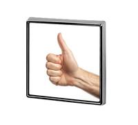 Broches y alfileres unisex con forma de mano que da el pulgar hacia arriba, insignias de solapa cuadradas y ligeras, joyería para ropa, chal o sombrero.