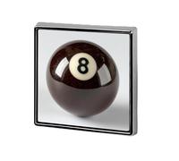 Broches y alfileres unisex con número 8 en forma de bola de billar marrón oscuro, insignia de solapa cuadrada y ligera, joyería para ropa, chal o sombrero.